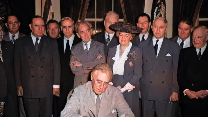 President Franklin D. Roosevelt signs the GI Bill of Rights