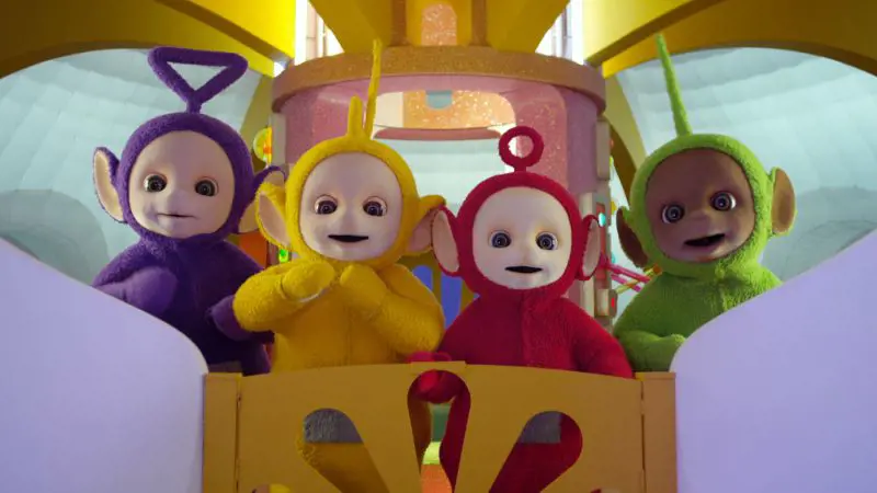 Teletubbies Tinky Winky, Dipsy, Lala and Po from the new rebooted series in Netflix