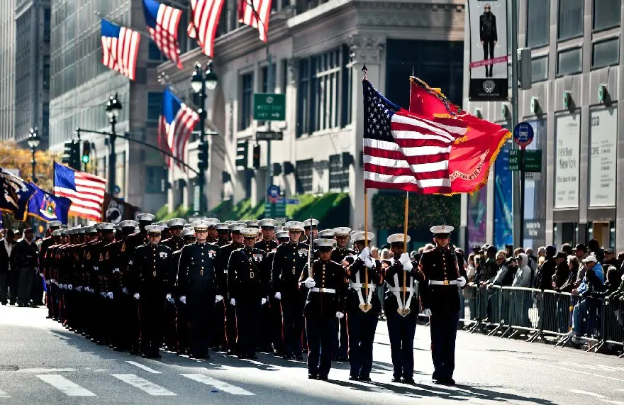 Picture of New York City Parade 2021 honoring the special forces on Veterans Day.