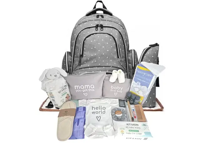 A pre-packed birth bag containing all the supply necessary for a new-mama. 