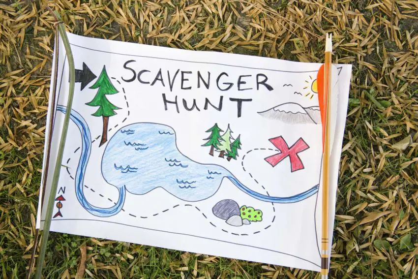A sample map for a kid-friendly Scavenger hunt