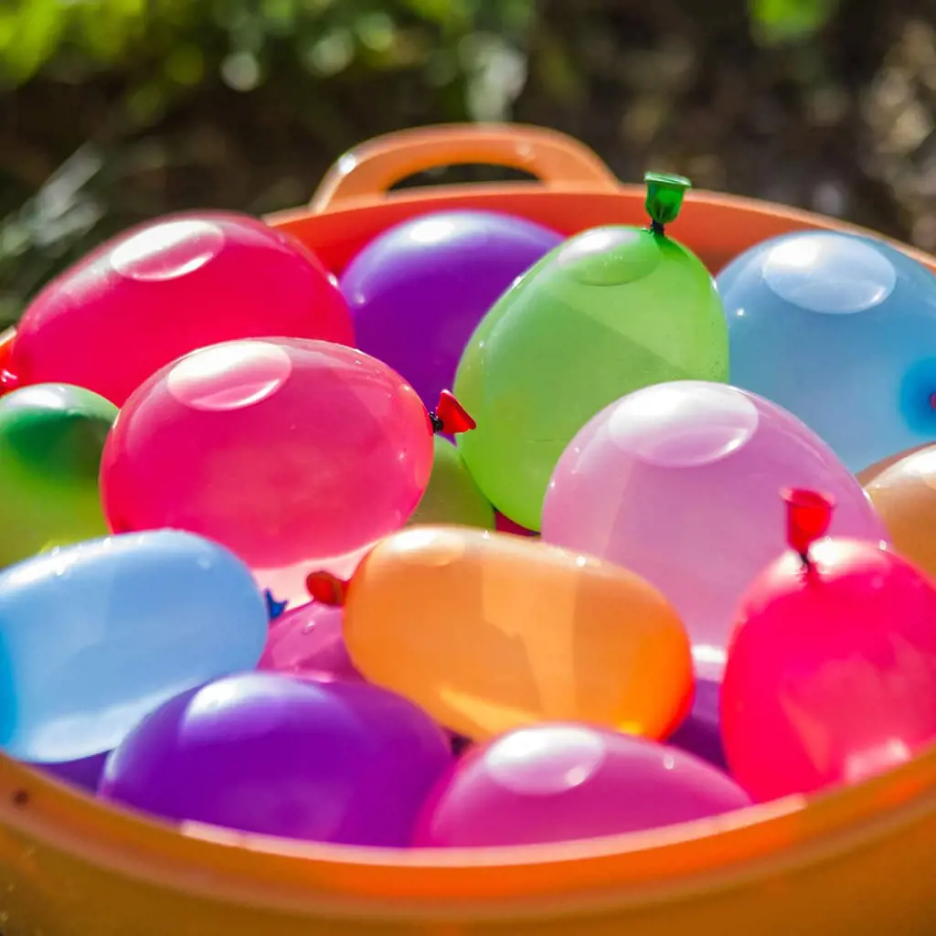A colorful balloons filled up with water