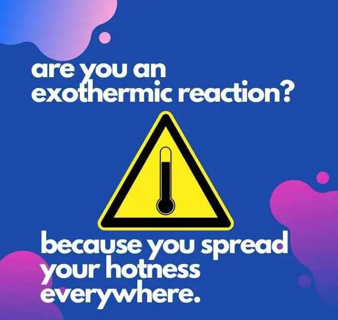 Are you an exothermic reaction pick up line