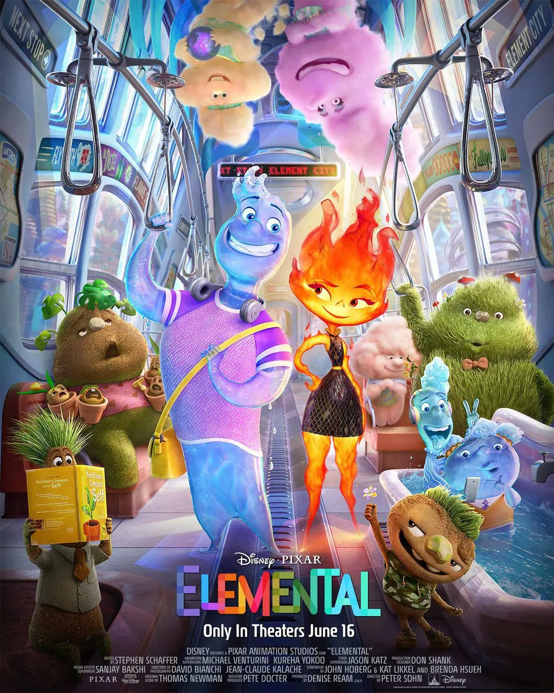 Official poster of Disney 2023 upcoming animated movie Elemental