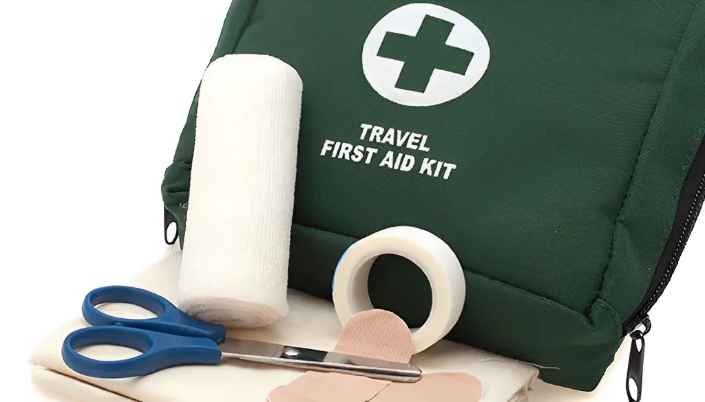 The bag full of travel first aid kit