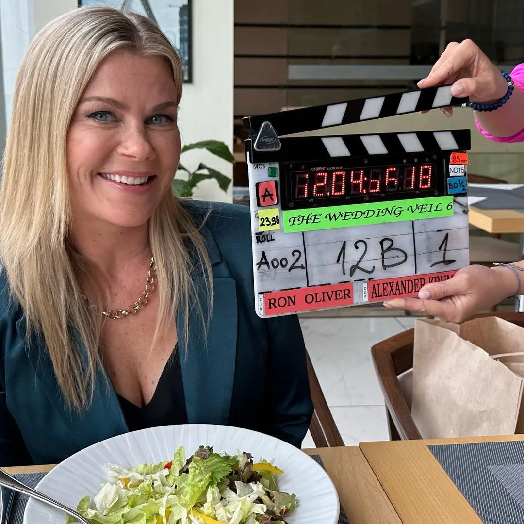Alison Sweeney behind the scenes of The Wedding Veil Expectations