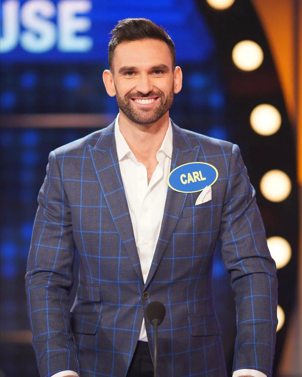 Carl representing the team Summer House on Celebrity Family Feud CBS Studios on August 15 2022