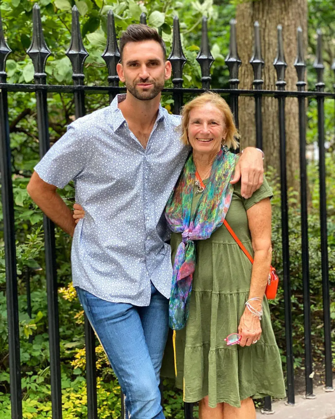 Carl having a quality time with his mother in Gramercy Park on April 8 2022