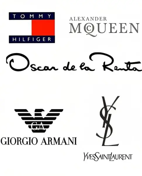 Logos of the fashion brands