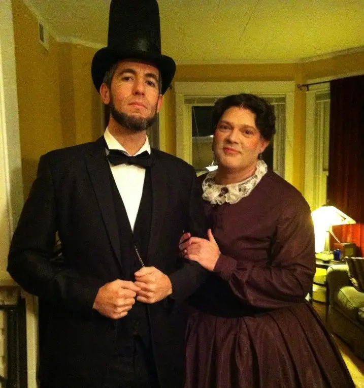 A couple dressed up as Abraham Lincoln and his wife Mary Todd Lincoln
