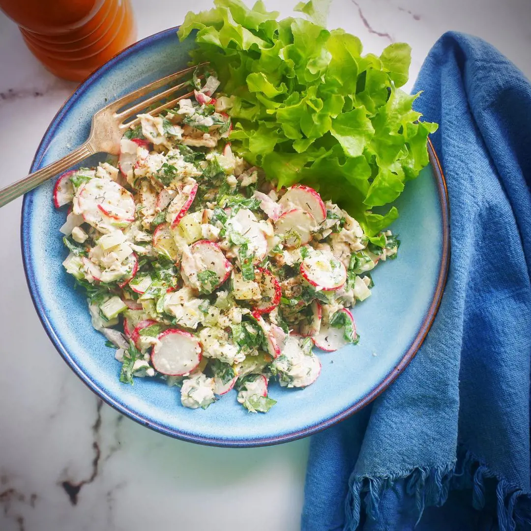 Chicken Salad is an easy dish for kids to prepare and doesn't require the use of fire