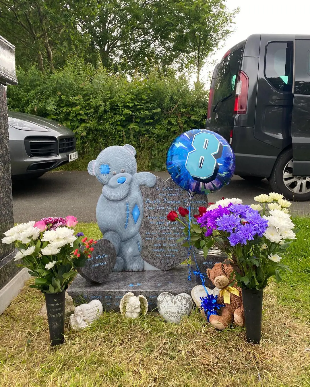 The family wished Alfie on his 8th Heavenly birthday in July 2022.