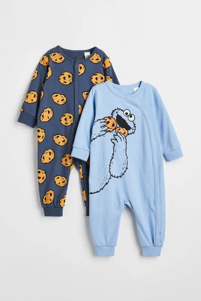 Cookie monster inspired onesie for baby boys