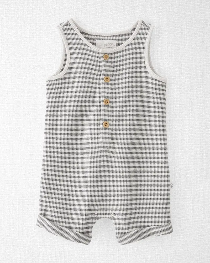 Stylish striped romper made from organic cotton 