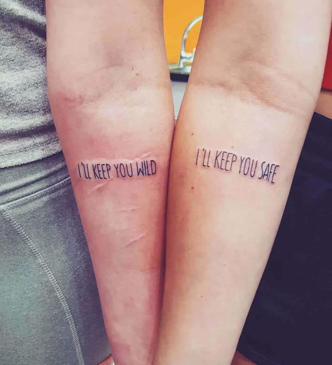 Quotes tattoos can be meaningful as well as silly to celebrate the siblinghood bond. (Photo By: @julietavanessa)