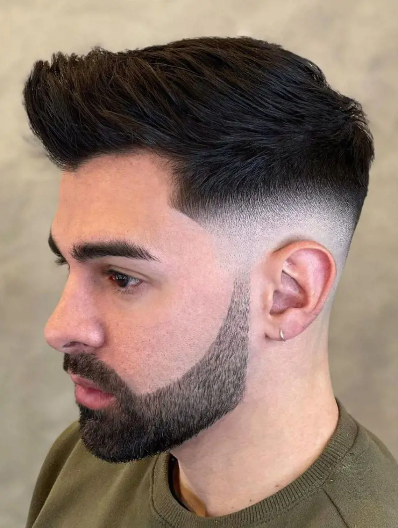 Side view of Faded Quiff haircut