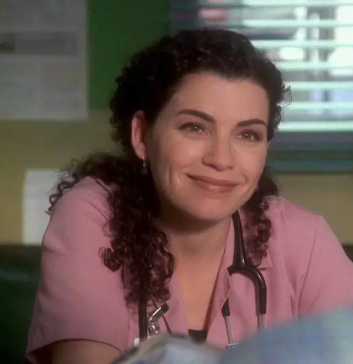 This picture shows actress Julianna Margulies portraying the character of nurse Carol Hathaway. 