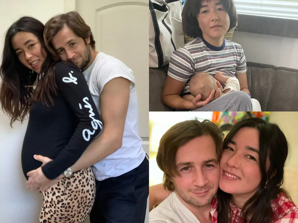 A Collage of Maya and Michael with their son Leon
