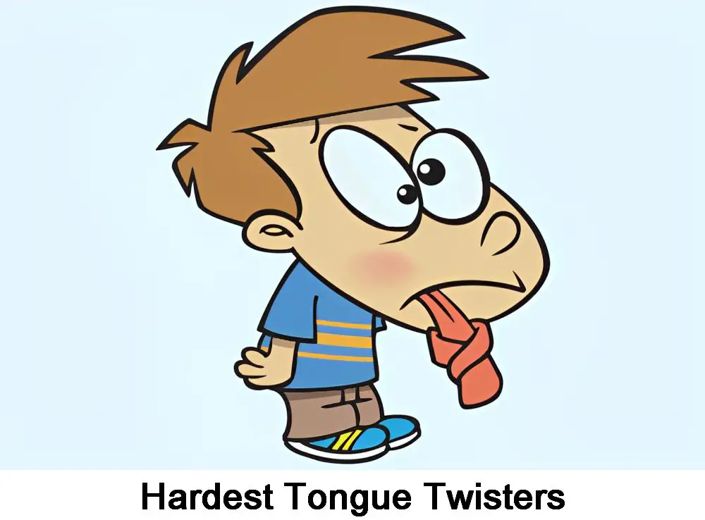 An illustration of a kid whose tongue is twisted