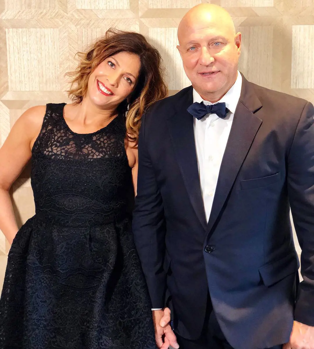 Tom and his wife Lori Silverbush arrive at the Emmy Awards 2018 dressed in matching black outfits. 