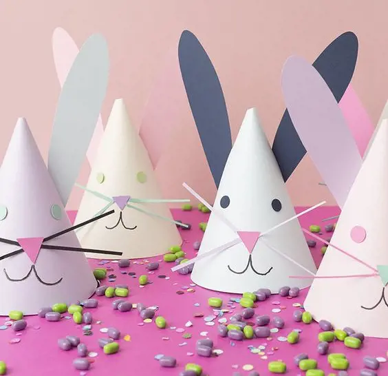 Easter bunny hat is an easy DIY idea for younger kids