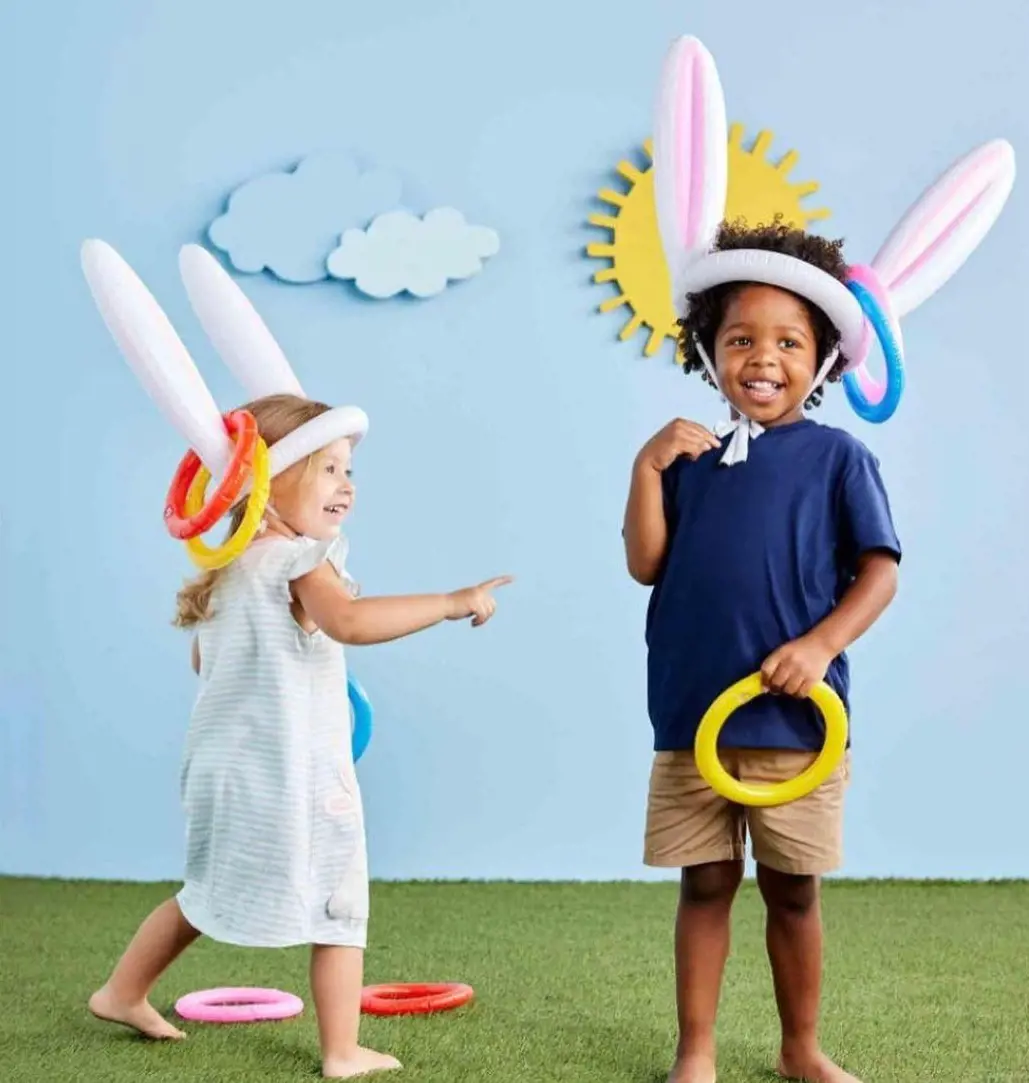 Kids dressed up as bunnies to celebrate Easter