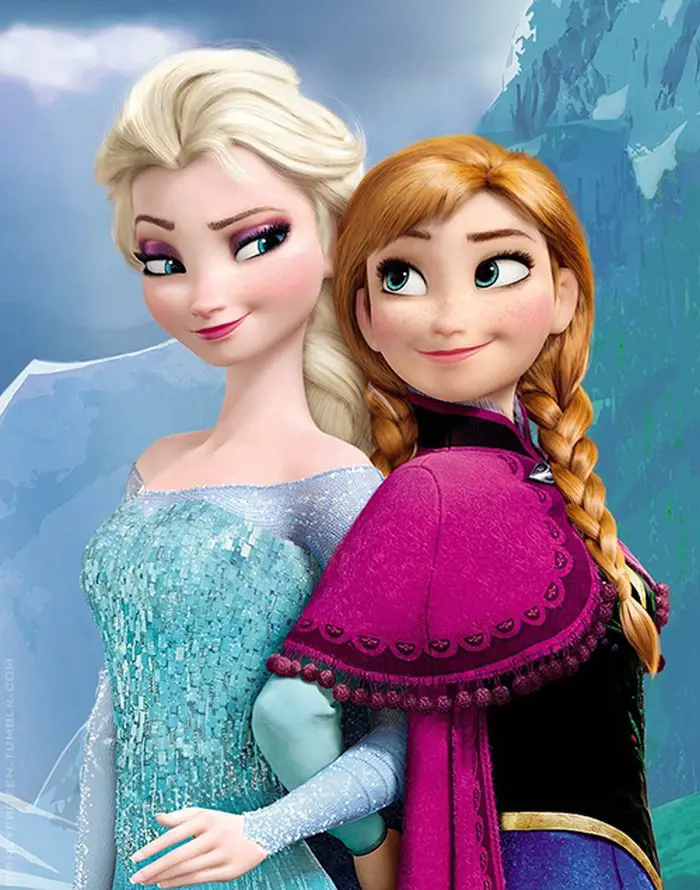 Elsa and Anna featured in the films official poster