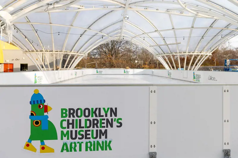 An outdoor ice-skating area located at the main campus of Brooklyn Children's Museum